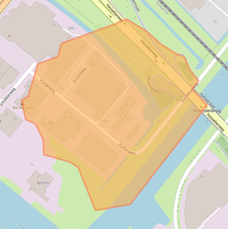 Kaart van postcodegebied 8042PB.