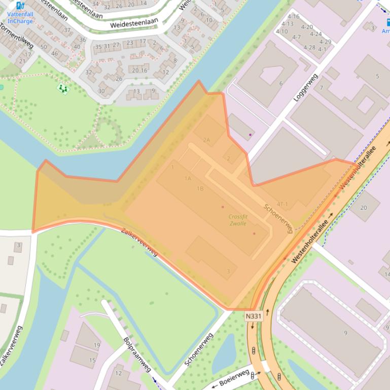 Kaart van postcodegebied 8042PJ.