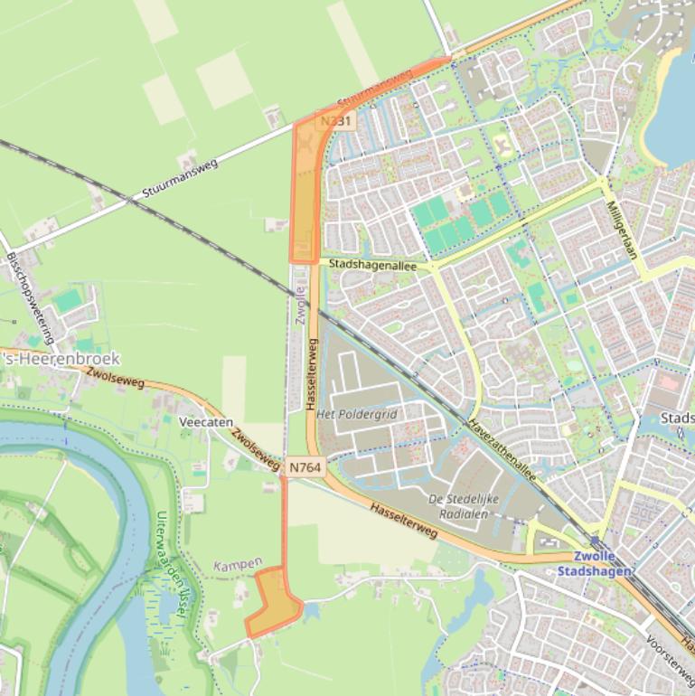 Kaart van postcodegebied 8042PS.