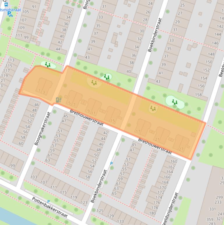 Kaart van postcodegebied 8043AZ.
