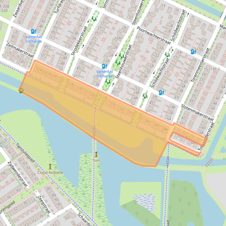 Kaart van postcodegebied 8043CG.