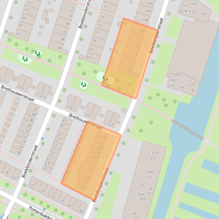 Kaart van postcodegebied 8043CP.