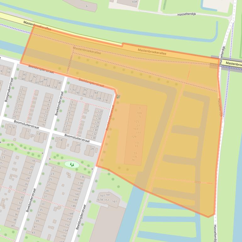 Kaart van postcodegebied 8043CR.
