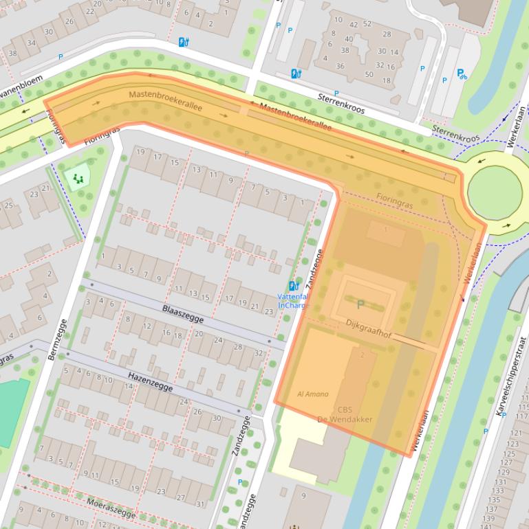 Kaart van postcodegebied 8043EB.