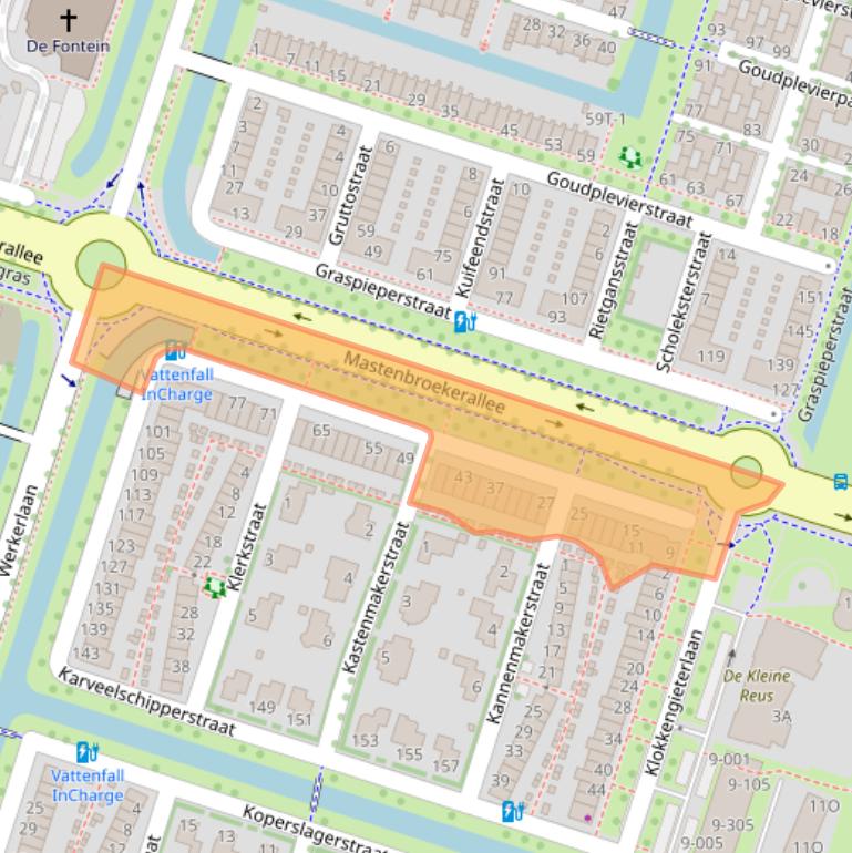 Kaart van postcodegebied 8043EE.