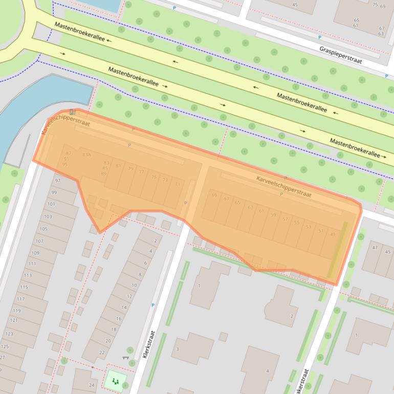 Kaart van postcodegebied 8043EG.