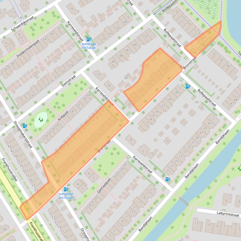 Kaart van postcodegebied 8043GJ.