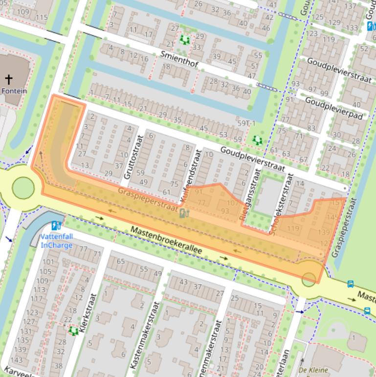 Kaart van postcodegebied 8043JB.