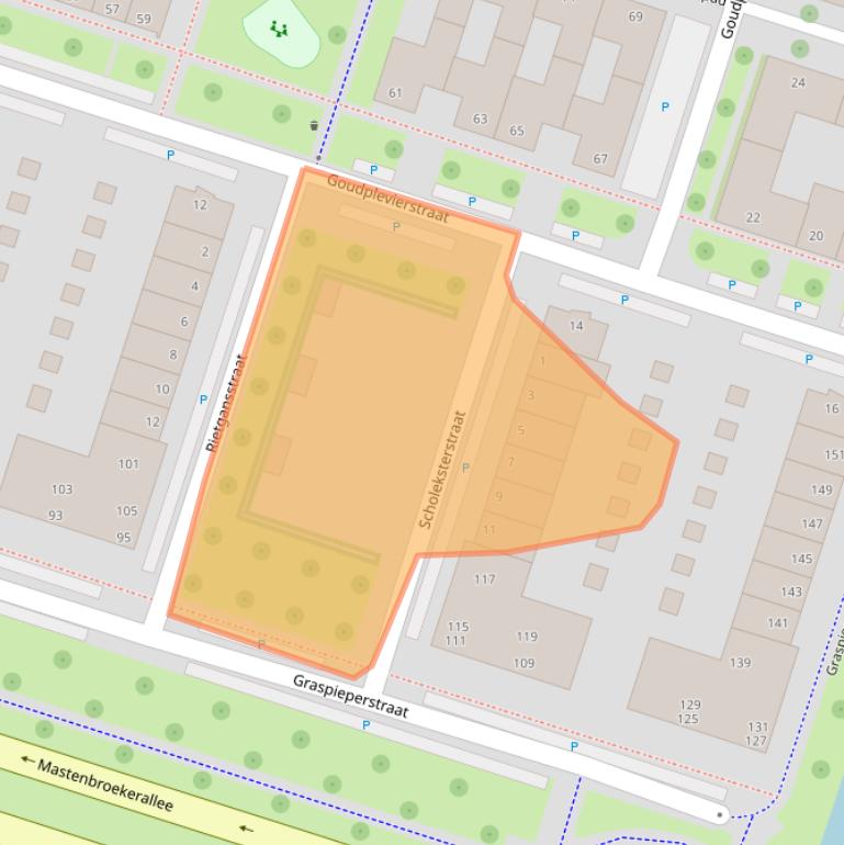 Kaart van postcodegebied 8043JG.