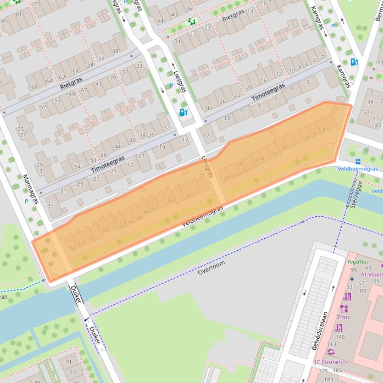 Kaart van postcodegebied 8043KE.