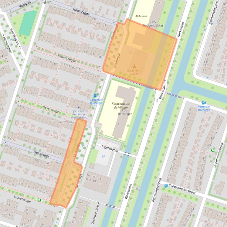 Kaart van postcodegebied 8043LJ.