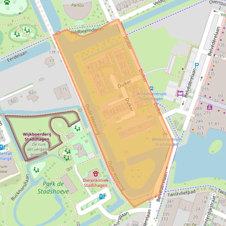 Kaart van postcodegebied 8043LP.