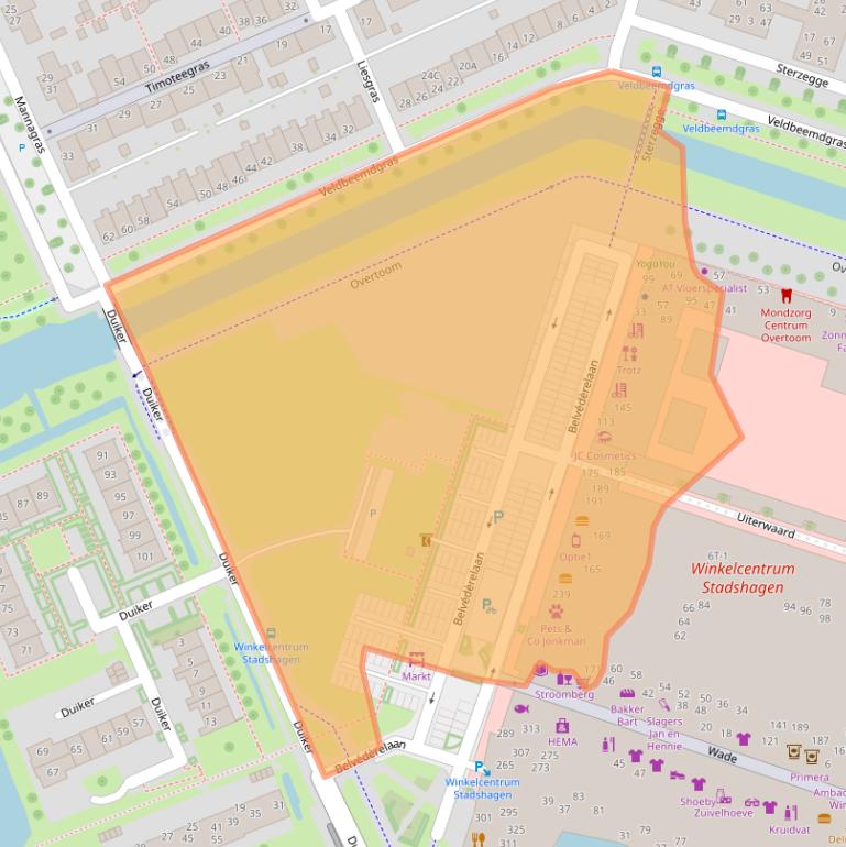 Kaart van postcodegebied 8043LW.