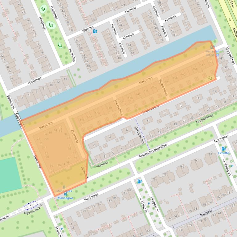 Kaart van postcodegebied 8043MZ.