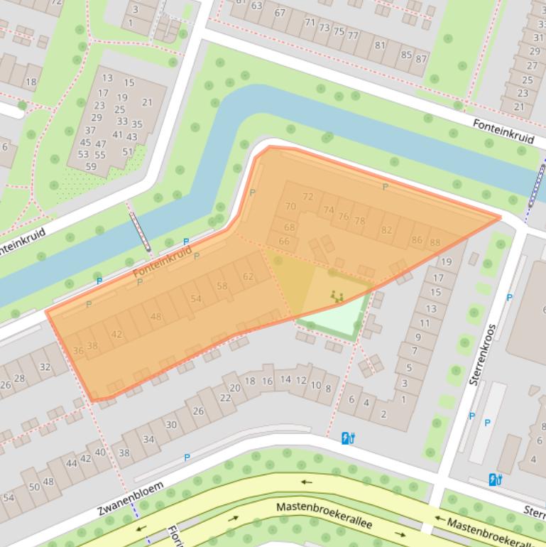 Kaart van postcodegebied 8043NC.