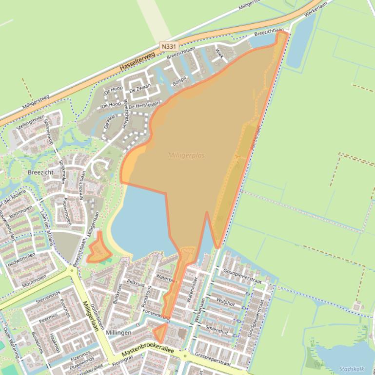 Kaart van postcodegebied 8043ND.
