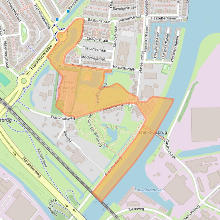 Kaart van postcodegebied 8043PB.