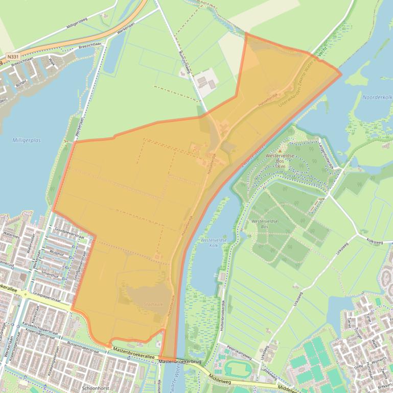 Kaart van postcodegebied 8043PG.