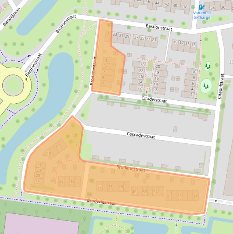 Kaart van postcodegebied 8043PJ.