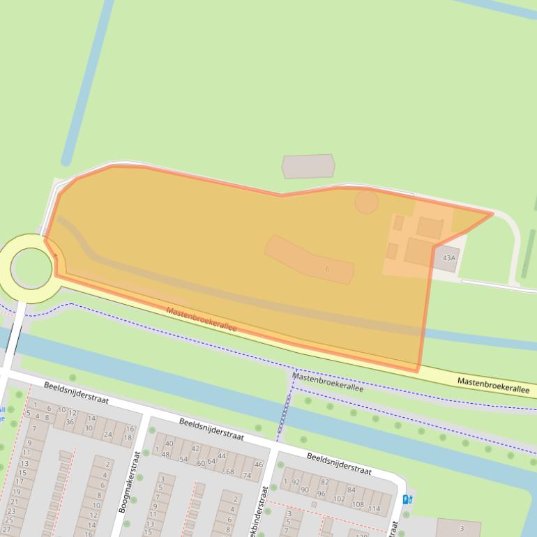 Kaart van postcodegebied 8043PZ.