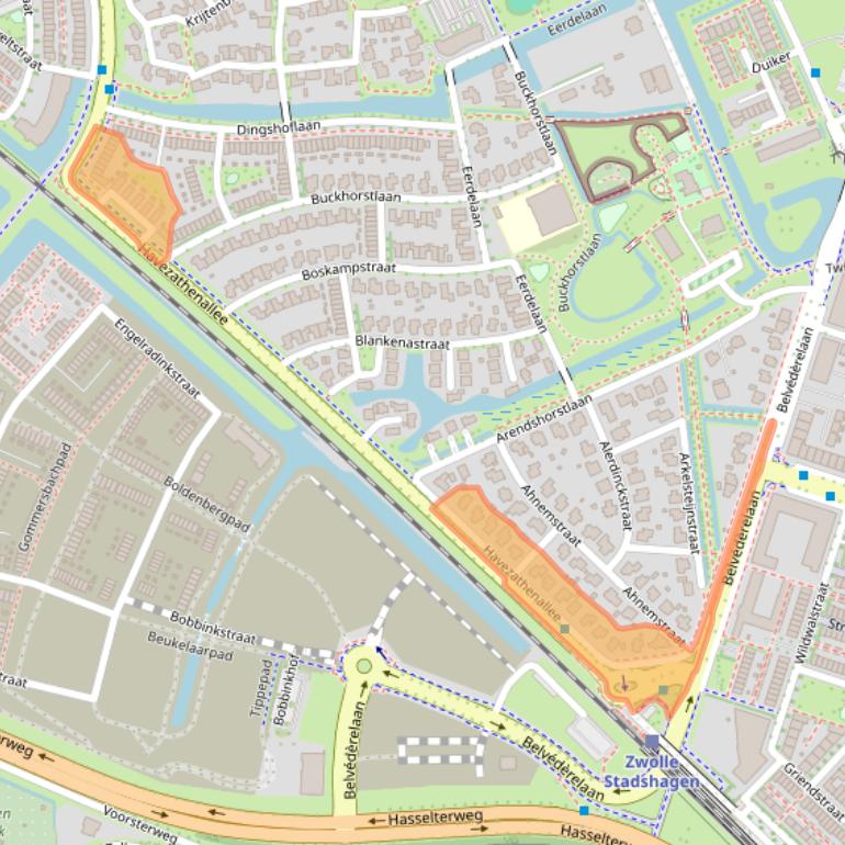 Kaart van postcodegebied 8043RB.