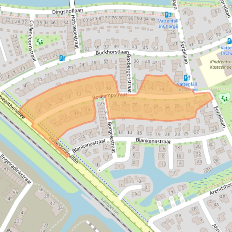 Kaart van postcodegebied 8043RH.