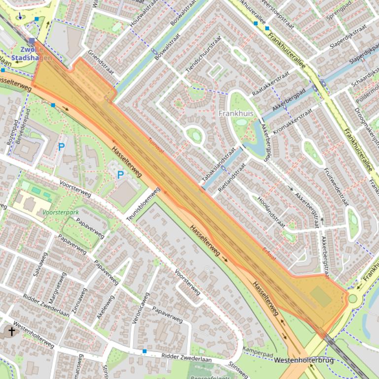 Kaart van postcodegebied 8043SB.