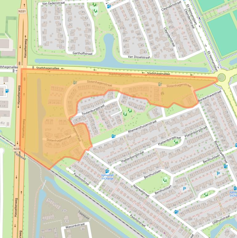 Kaart van postcodegebied 8043TW.