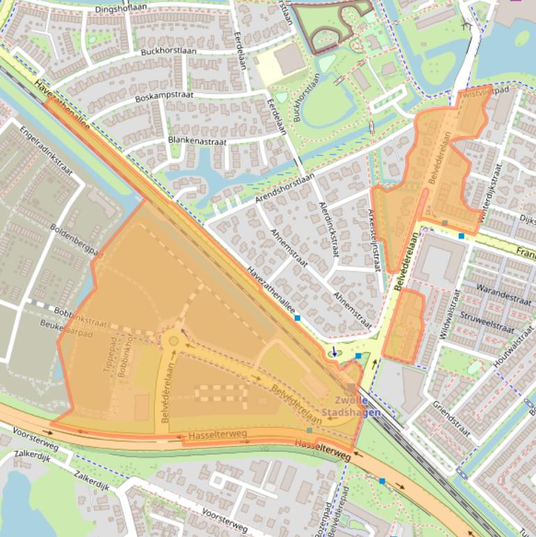 Kaart van postcodegebied 8043VD.
