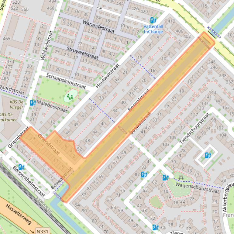 Kaart van postcodegebied 8043VH.