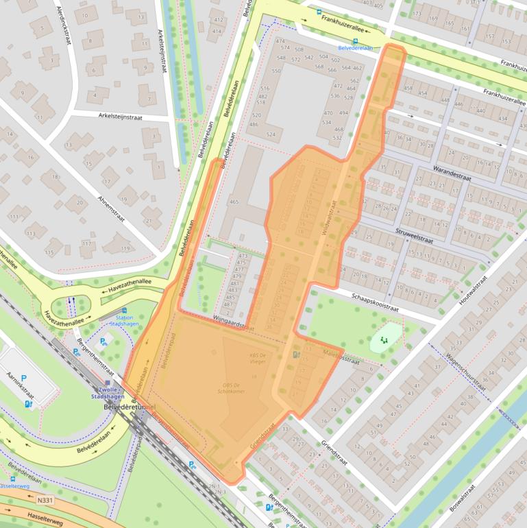 Kaart van postcodegebied 8043VL.