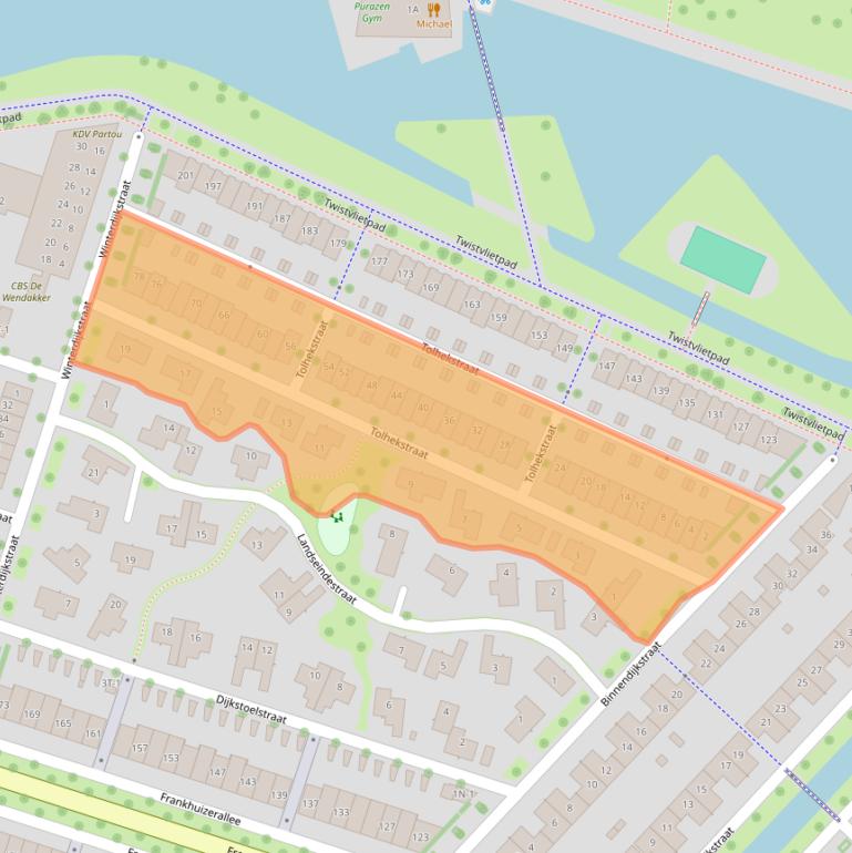 Kaart van postcodegebied 8043VT.