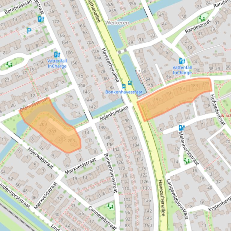 Kaart van postcodegebied 8043WE.