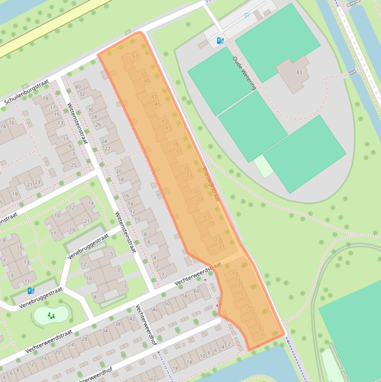 Kaart van postcodegebied 8043WK.