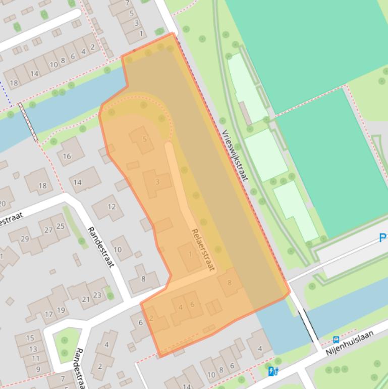 Kaart van postcodegebied 8043WZ.