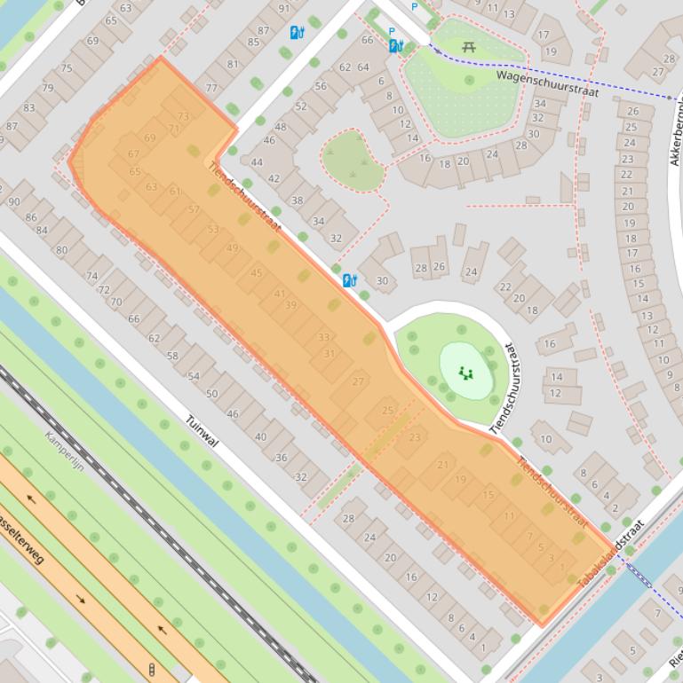 Kaart van postcodegebied 8043XT.