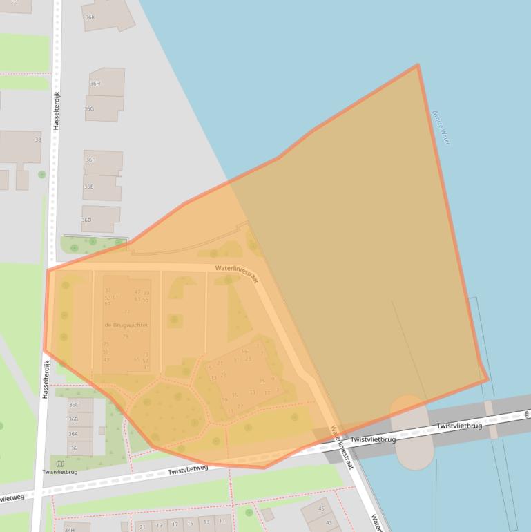 Kaart van postcodegebied 8043ZW.