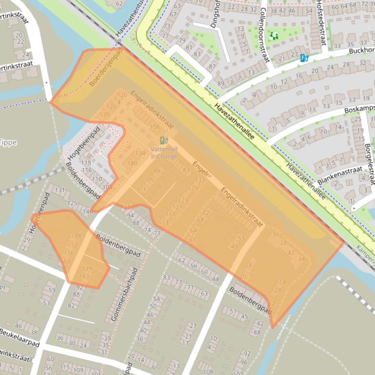 Kaart van postcodegebied 8044AE.