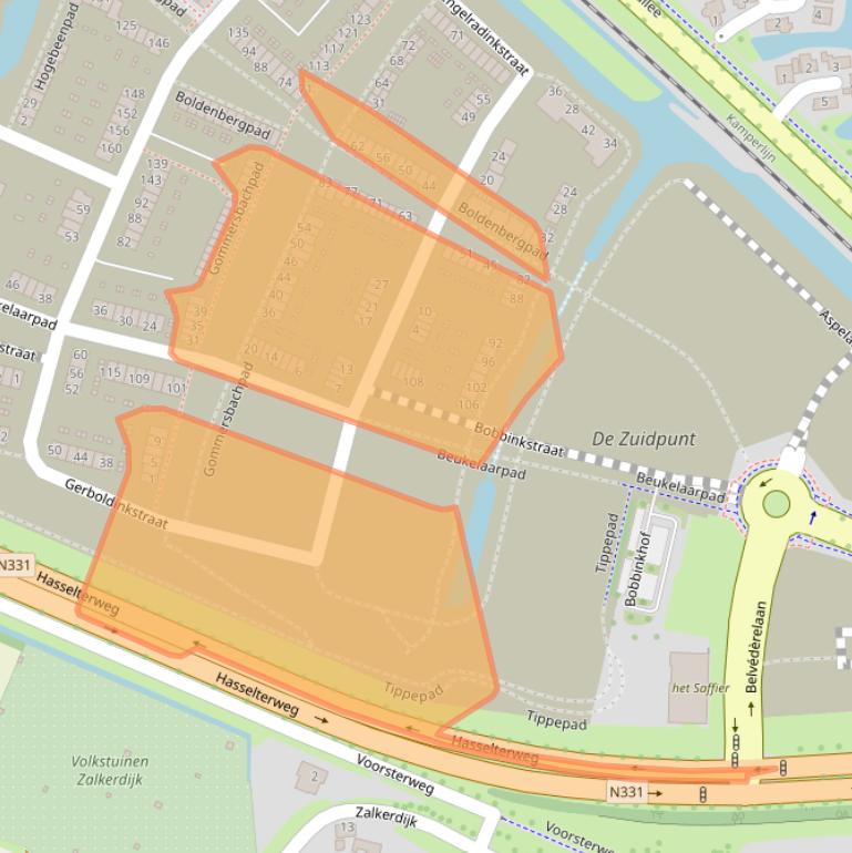 Kaart van postcodegebied 8044AH.