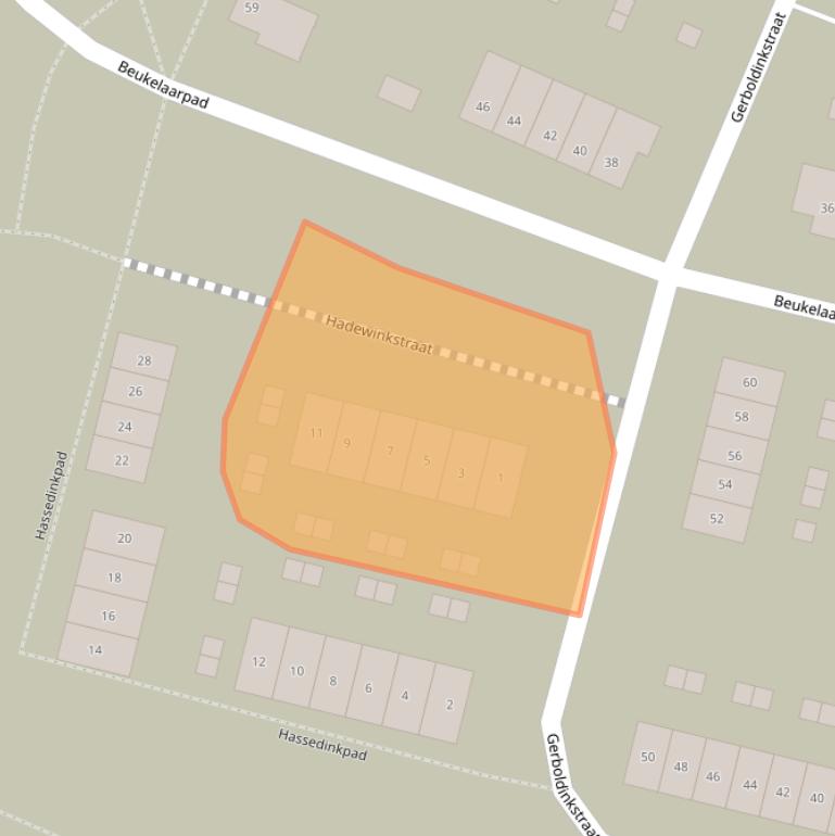 Kaart van postcodegebied 8044AJ.