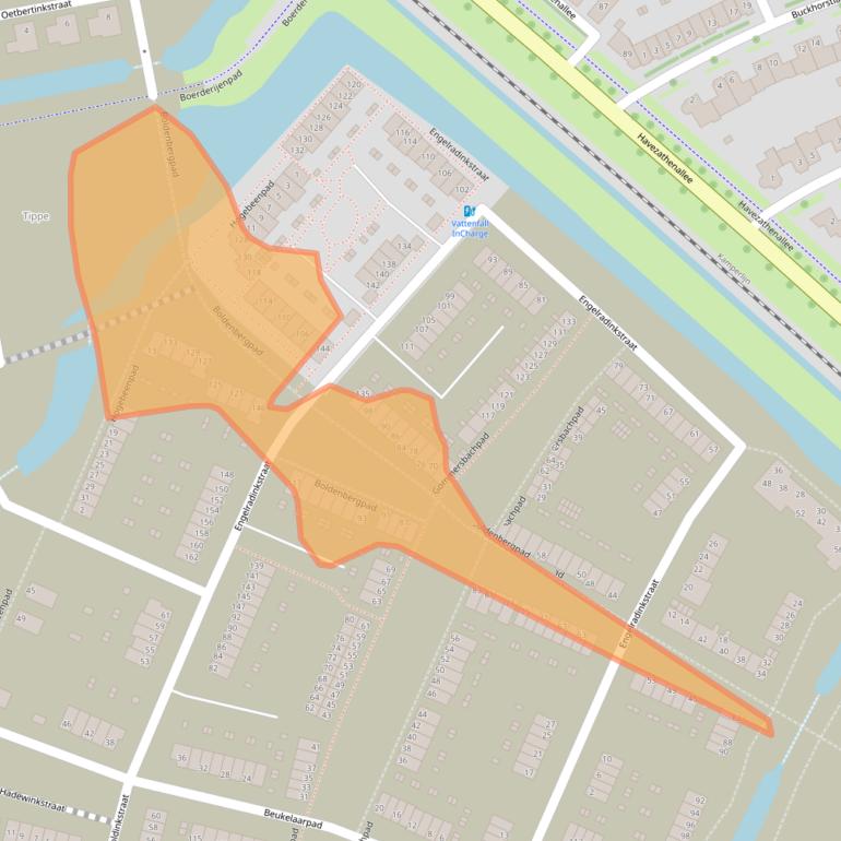 Kaart van postcodegebied 8044BA.