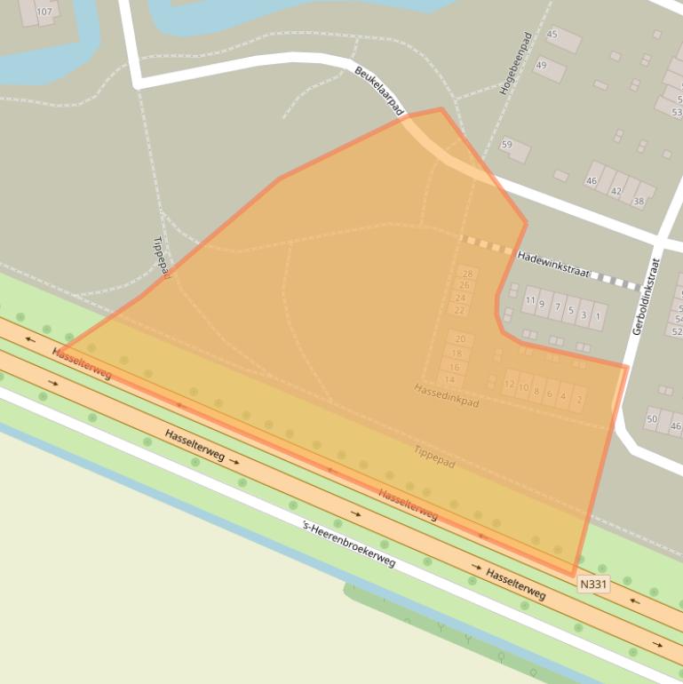 Kaart van postcodegebied 8044BD.