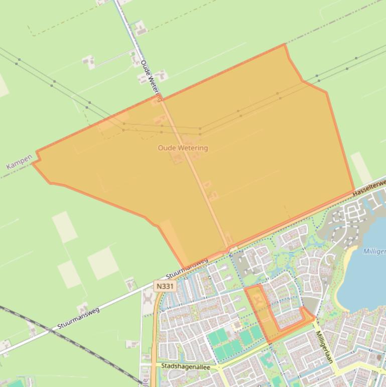 Kaart van postcodegebied 8044PA.