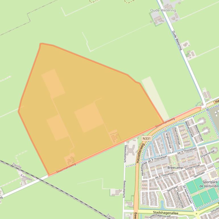 Kaart van postcodegebied 8044PC.