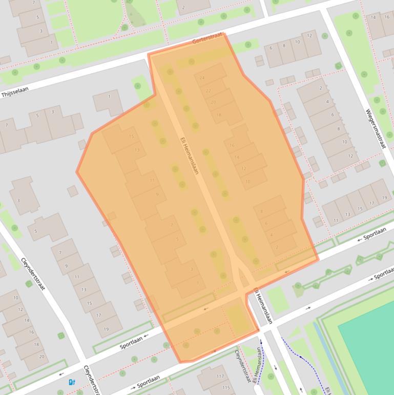 Kaart van postcodegebied 8044RH.