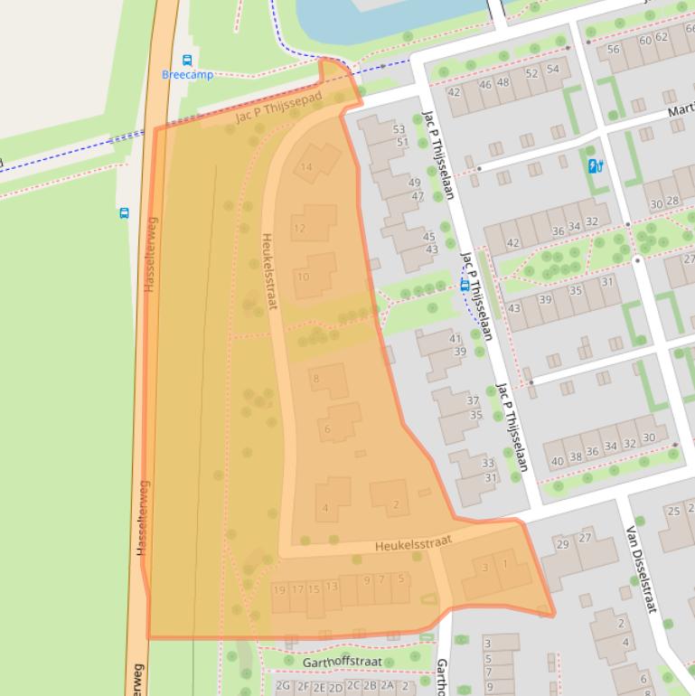 Kaart van postcodegebied 8044RK.