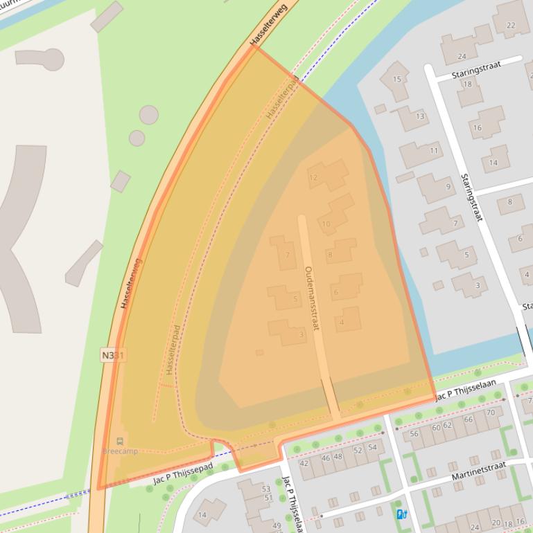 Kaart van postcodegebied 8044RL.