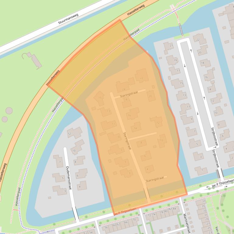 Kaart van postcodegebied 8044RM.