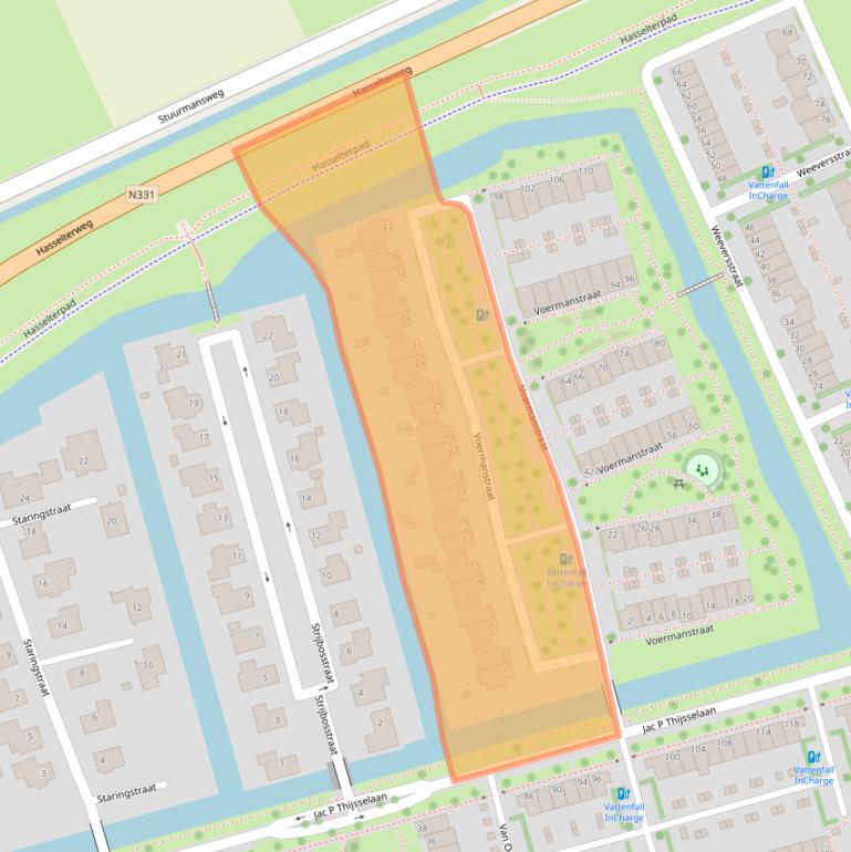 Kaart van postcodegebied 8044RR.