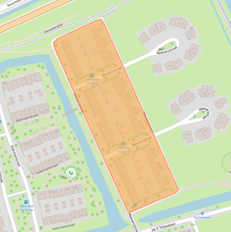 Kaart van postcodegebied 8044RS.